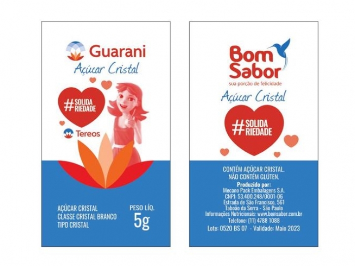  Tereos doa Açúcar Guarani com mensagens de esperança para hospitais