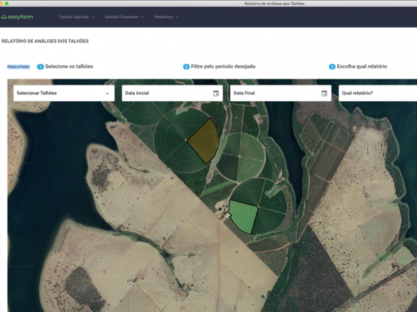 Analises por Talhões. Permiti o produtor saber exatamente o que gastou e o que cada talhão produziu e se deu lucro ou prejuízo. Foto: Divulgação