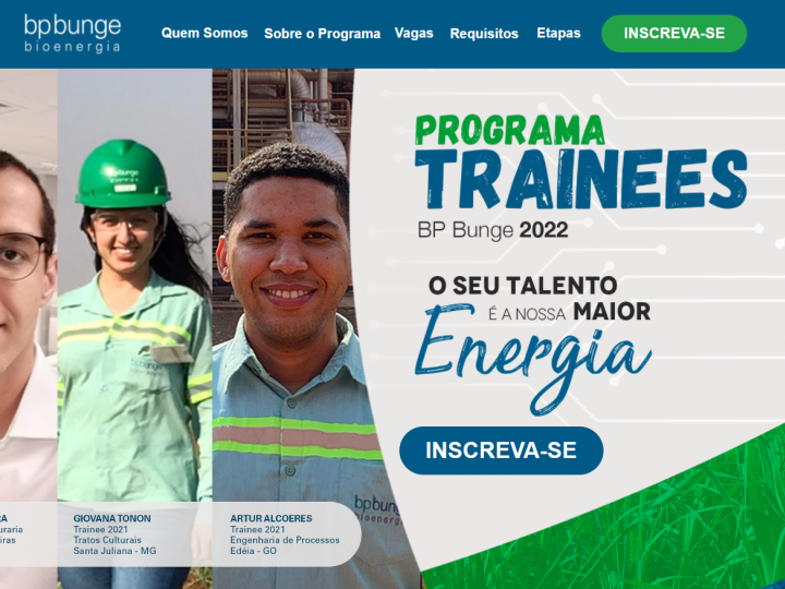 BP Bunge Bioenergia abre inscrições para os programas de Trainees e Jovens Engenheiros