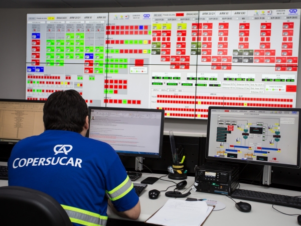 Centro de Controle Operacional do Terminal Açucareiro Copersucar localizado no Porto de Santos. Foto: Divulgação