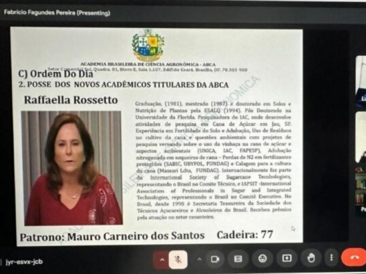 Pesquisadora do IAC é nomeada para ocupar a cadeira 77 da Associação Brasileira de Ciência Agronômica (ABCA)